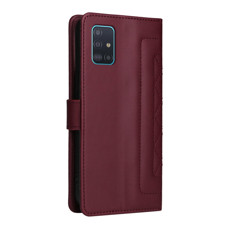 For Samsung Galaxy A51 Diamond Lattice Leather Flip Phone Case