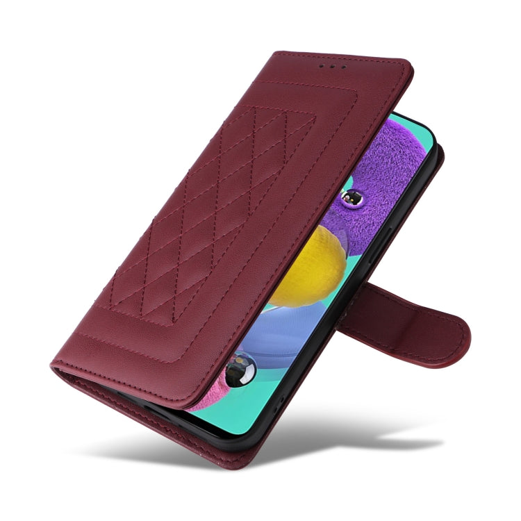 For Samsung Galaxy A51 Diamond Lattice Leather Flip Phone Case