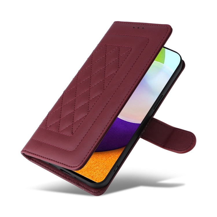 For Samsung Galaxy A52 Diamond Lattice Leather Flip Phone Case