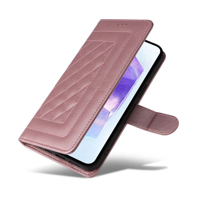 For Samsung Galaxy A55 Diamond Lattice Leather Flip Phone Case