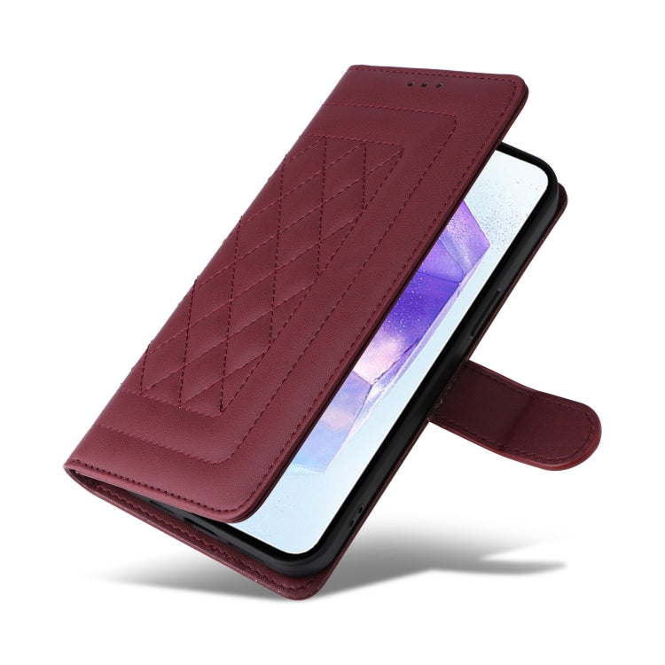 For Samsung Galaxy A55 Diamond Lattice Leather Flip Phone Case