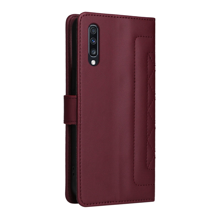 For Samsung Galaxy A70 Diamond Lattice Leather Flip Phone Case