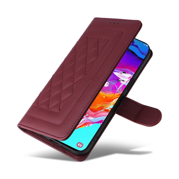 For Samsung Galaxy A70 Diamond Lattice Leather Flip Phone Case
