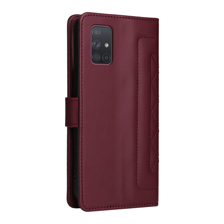 For Samsung Galaxy A71 Diamond Lattice Leather Flip Phone Case