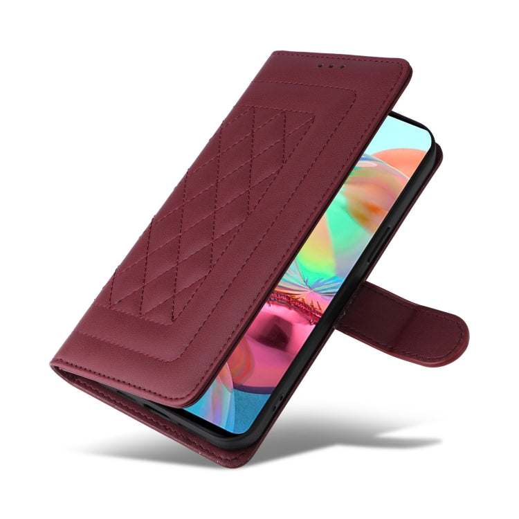 For Samsung Galaxy A71 Diamond Lattice Leather Flip Phone Case