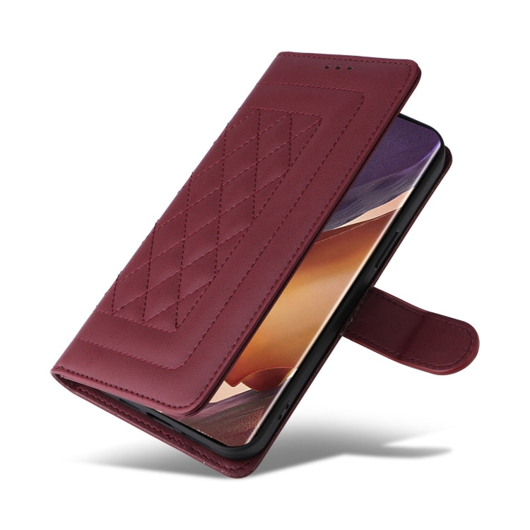 For Samsung Galaxy Note20 Ultra Diamond Lattice Leather Flip Phone Case