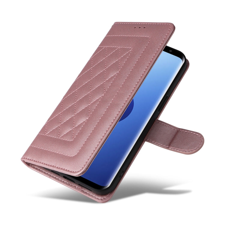 For Samsung Galaxy S9 Diamond Lattice Leather Flip Phone Case