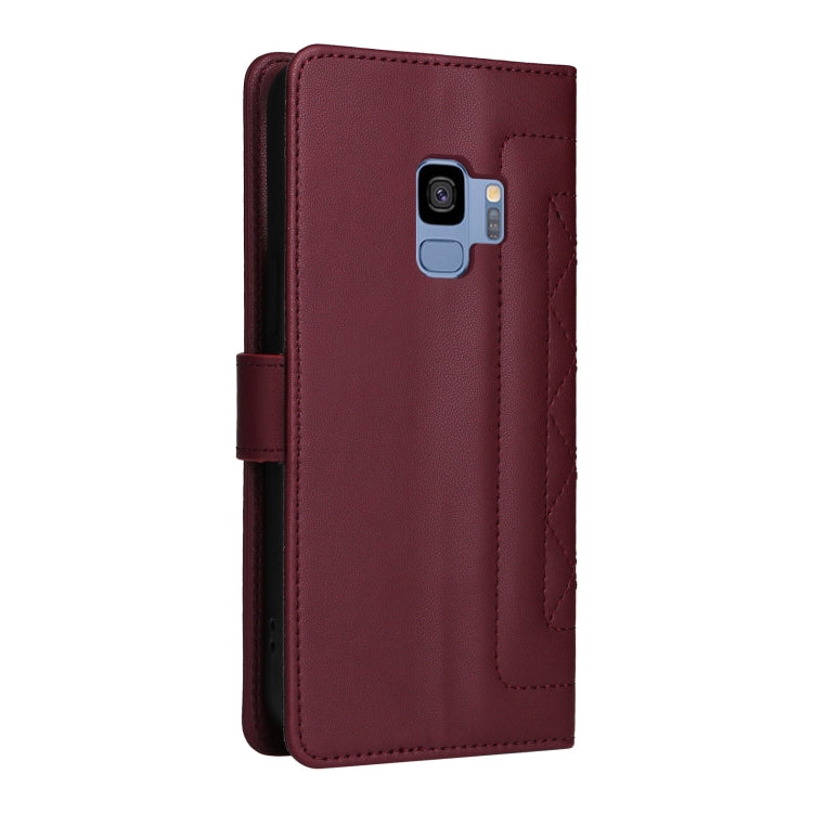 For Samsung Galaxy S9 Diamond Lattice Leather Flip Phone Case