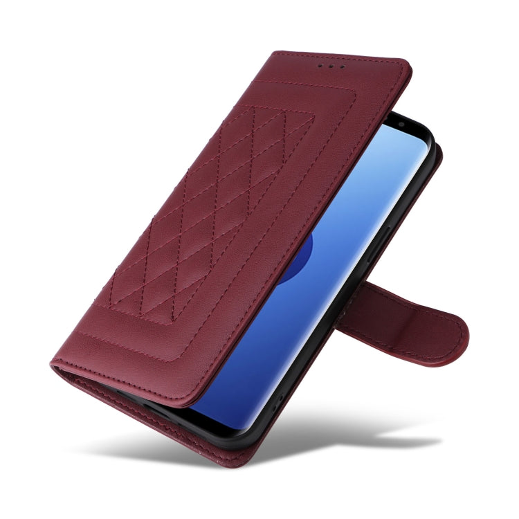 For Samsung Galaxy S9 Diamond Lattice Leather Flip Phone Case