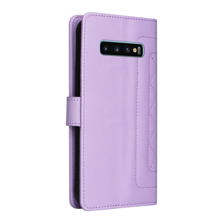 For Samsung Galaxy S10+ Diamond Lattice Leather Flip Phone Case