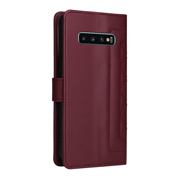 For Samsung Galaxy S10+ Diamond Lattice Leather Flip Phone Case