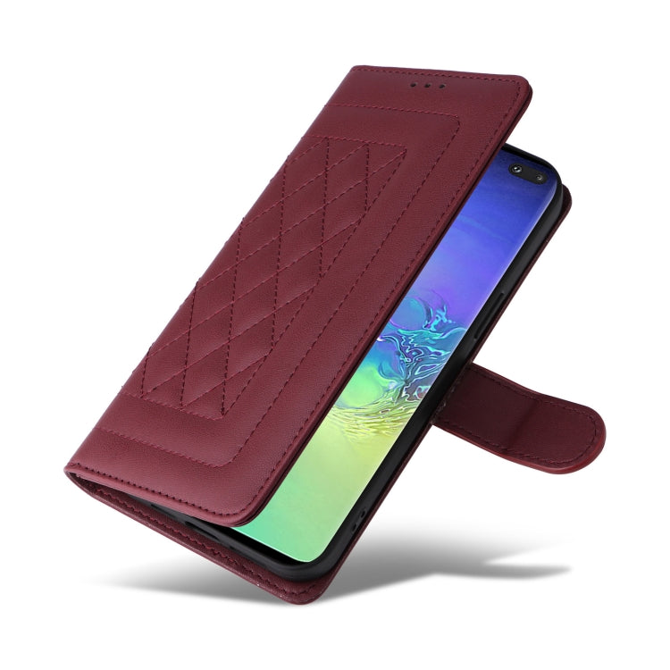 For Samsung Galaxy S10+ Diamond Lattice Leather Flip Phone Case