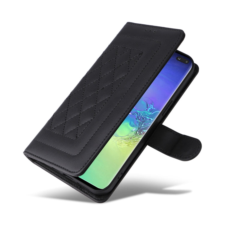 For Samsung Galaxy S10+ Diamond Lattice Leather Flip Phone Case