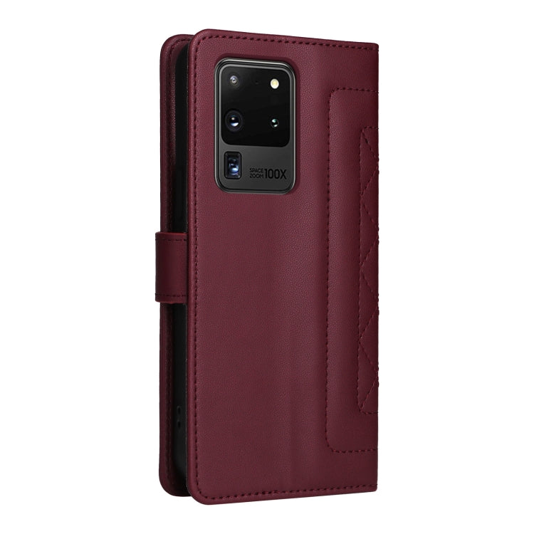 For Samsung Galaxy S20 Ultra Diamond Lattice Leather Flip Phone Case