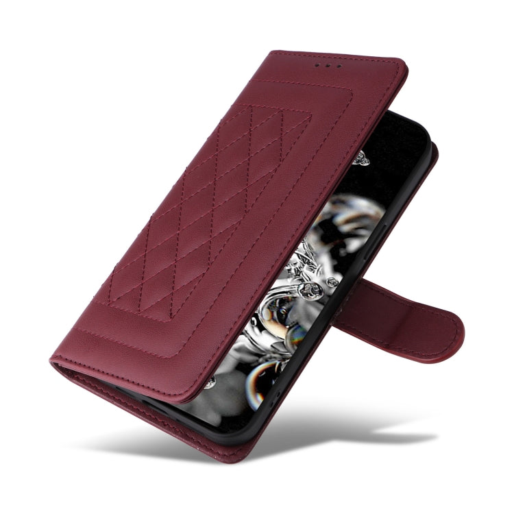 For Samsung Galaxy S20 Ultra Diamond Lattice Leather Flip Phone Case