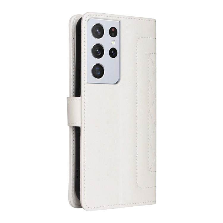 For Samsung Galaxy S21 Ultra 5G Diamond Lattice Leather Flip Phone Case
