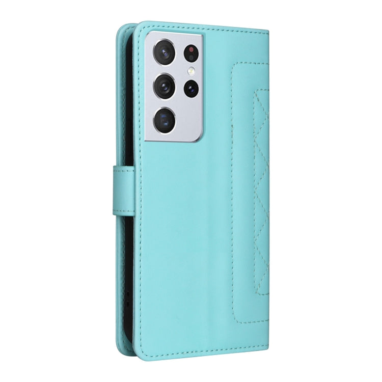 For Samsung Galaxy S21 Ultra 5G Diamond Lattice Leather Flip Phone Case