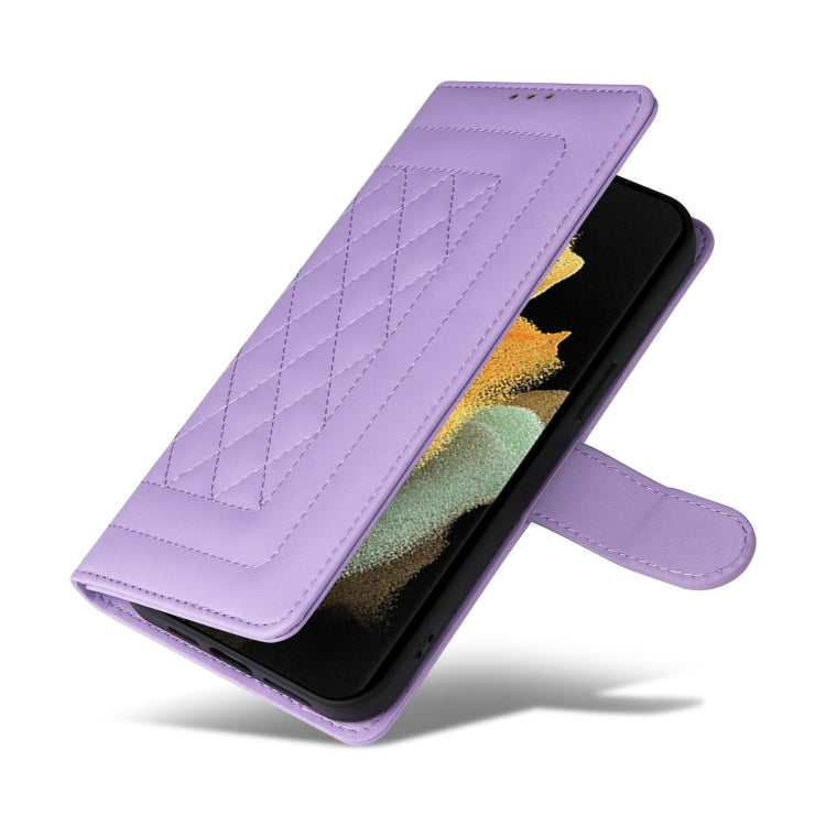 For Samsung Galaxy S21 Ultra 5G Diamond Lattice Leather Flip Phone Case