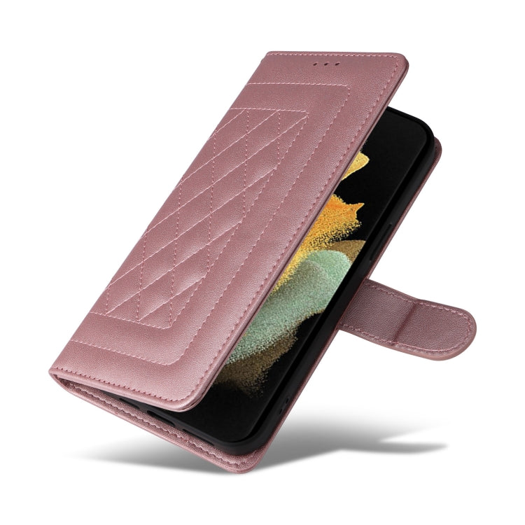 For Samsung Galaxy S21 Ultra 5G Diamond Lattice Leather Flip Phone Case