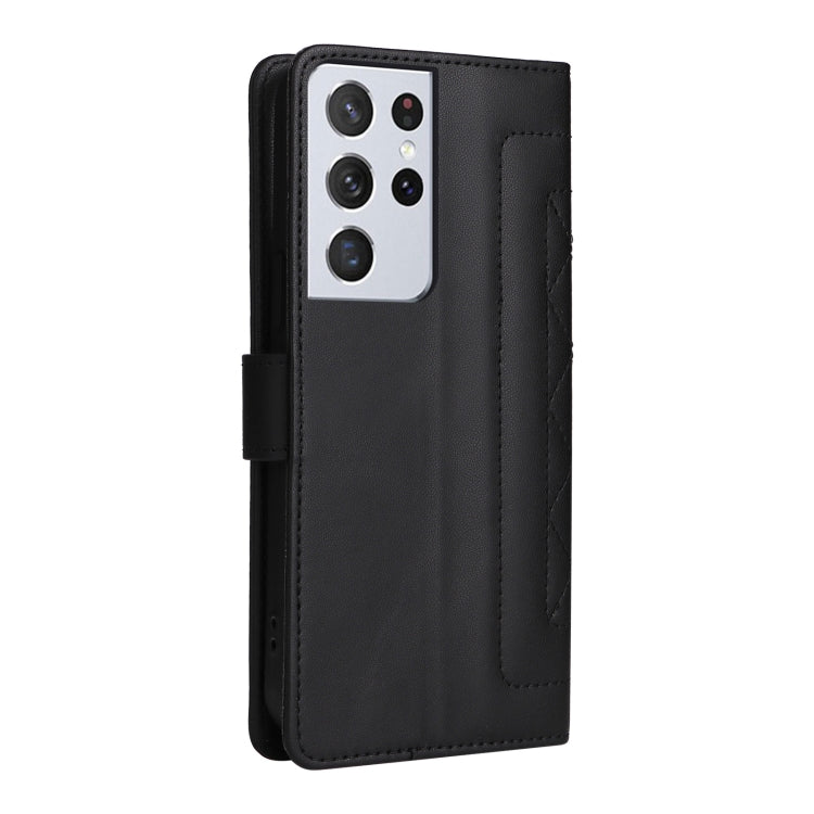 For Samsung Galaxy S21 Ultra 5G Diamond Lattice Leather Flip Phone Case