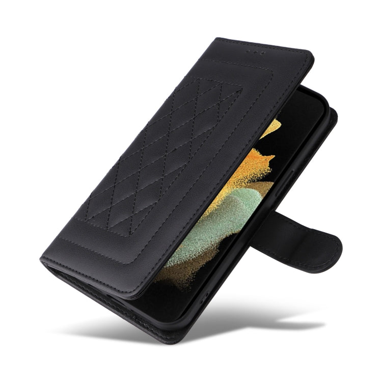 For Samsung Galaxy S21 Ultra 5G Diamond Lattice Leather Flip Phone Case