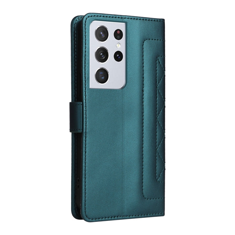 For Samsung Galaxy S21 Ultra 5G Diamond Lattice Leather Flip Phone Case