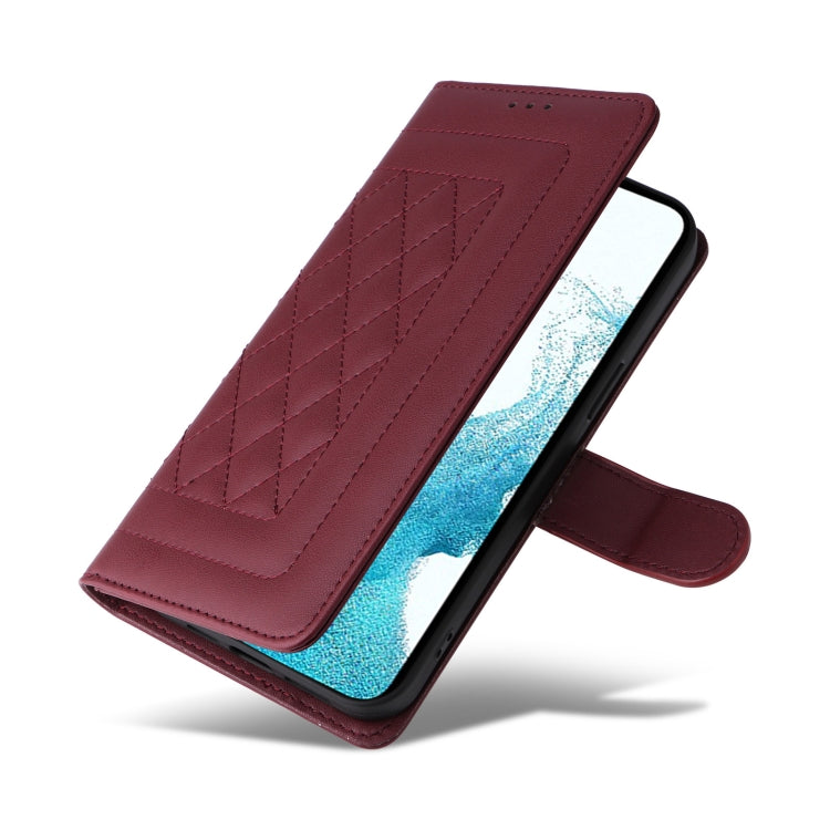 For Samsung Galaxy S22 5G Diamond Lattice Leather Flip Phone Case