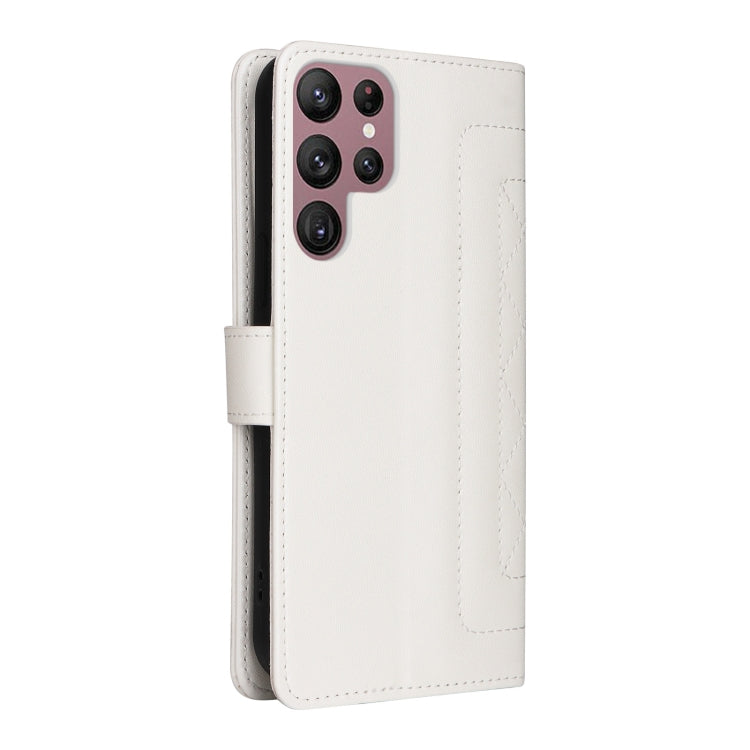 For Samsung Galaxy S22 Ultra 5G Diamond Lattice Leather Flip Phone Case