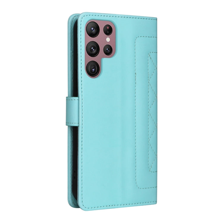 For Samsung Galaxy S22 Ultra 5G Diamond Lattice Leather Flip Phone Case