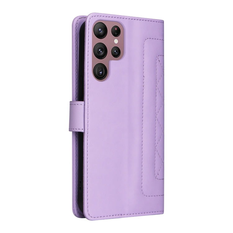 For Samsung Galaxy S22 Ultra 5G Diamond Lattice Leather Flip Phone Case