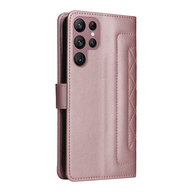 For Samsung Galaxy S22 Ultra 5G Diamond Lattice Leather Flip Phone Case