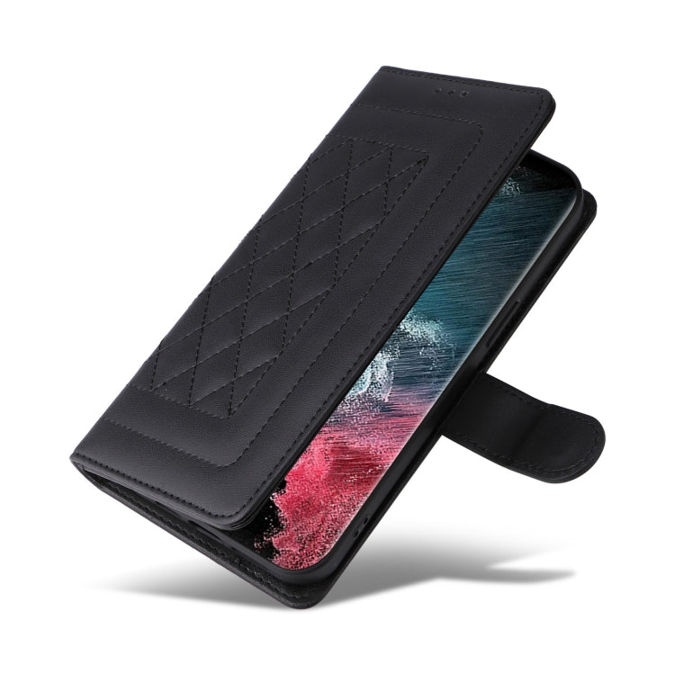 For Samsung Galaxy S22 Ultra 5G Diamond Lattice Leather Flip Phone Case