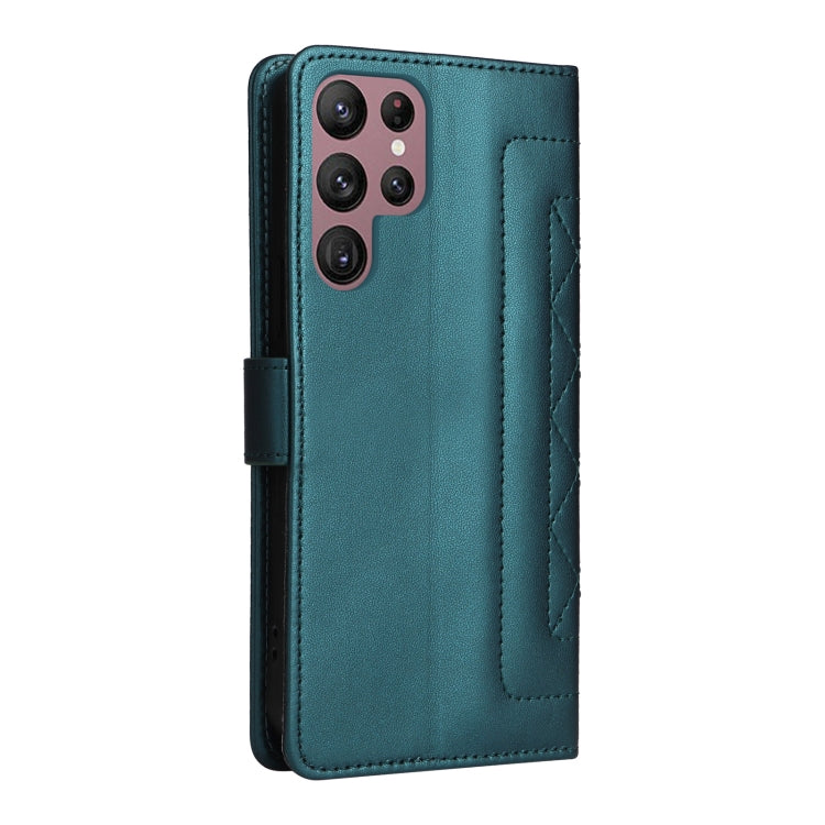 For Samsung Galaxy S22 Ultra 5G Diamond Lattice Leather Flip Phone Case