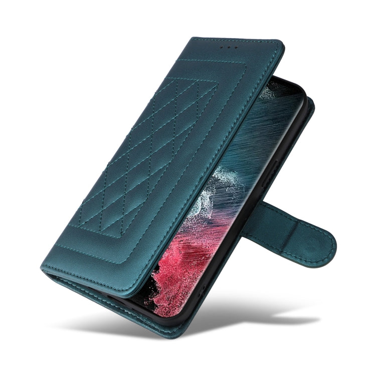 For Samsung Galaxy S22 Ultra 5G Diamond Lattice Leather Flip Phone Case