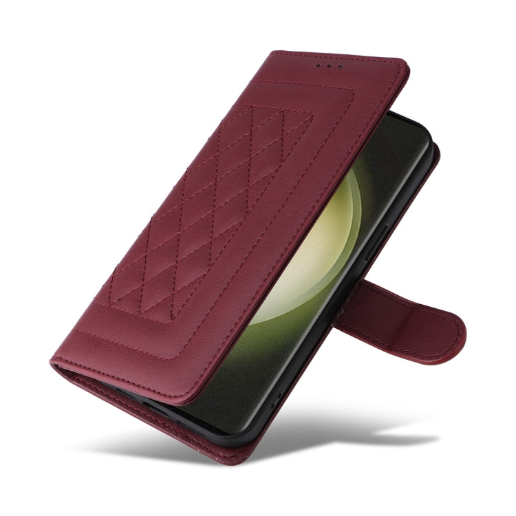 For Samsung Galaxy S23 Ultra 5G Diamond Lattice Leather Flip Phone Case