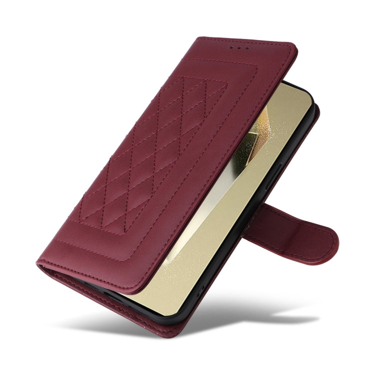 For Samsung Galaxy S24 Ultra 5G Diamond Lattice Leather Flip Phone Case