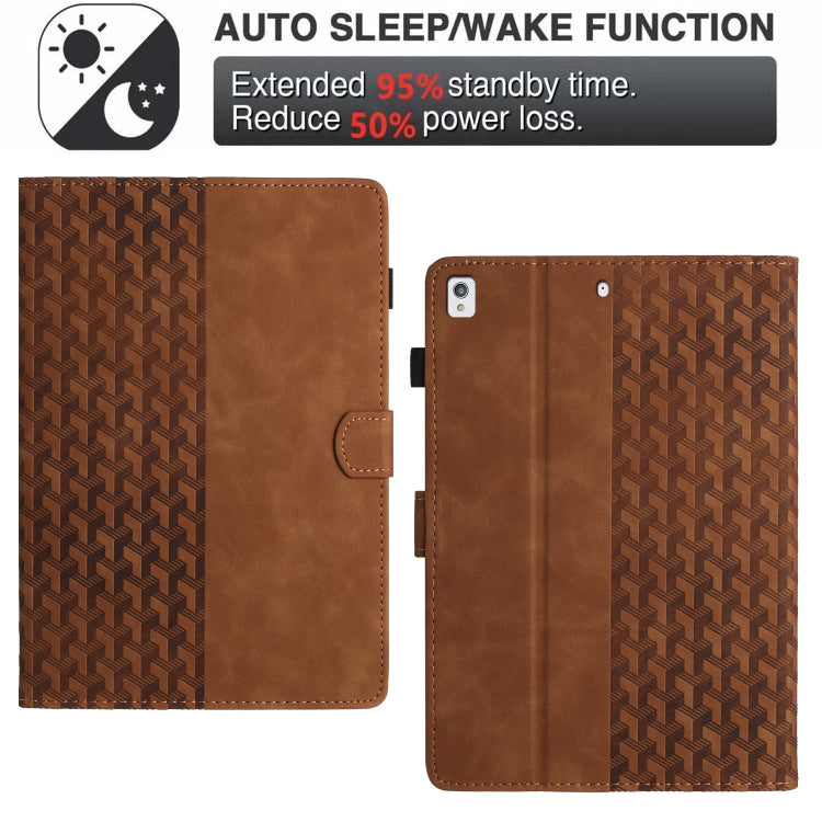 For iPad 10.2 2021 / Air 10.5 Building Blocks Embossed Leather Smart Tablet Case