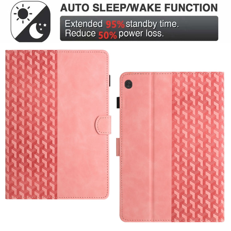 For Lenovo Tab M10 Building Blocks Embossed Leather Smart Tablet Case