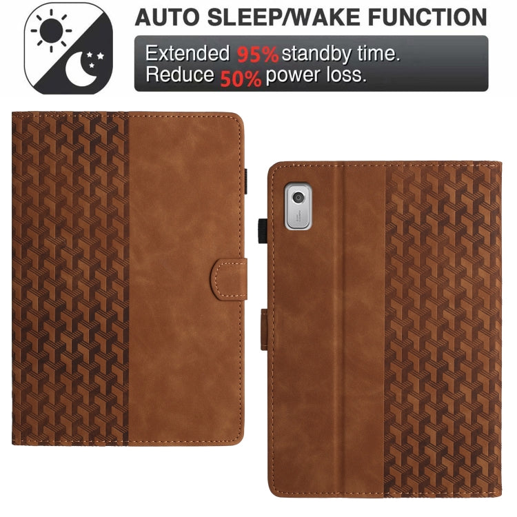 For Lenovo Tab P11 Gen 2 Building Blocks Embossed Leather Smart Tablet Case