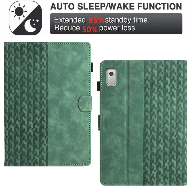 For Lenovo Tab P11 Gen 2 Building Blocks Embossed Leather Smart Tablet Case