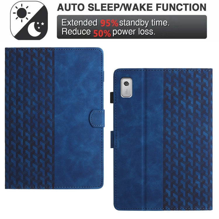 For Lenovo Tab M9 Building Blocks Embossed Leather Smart Tablet Case