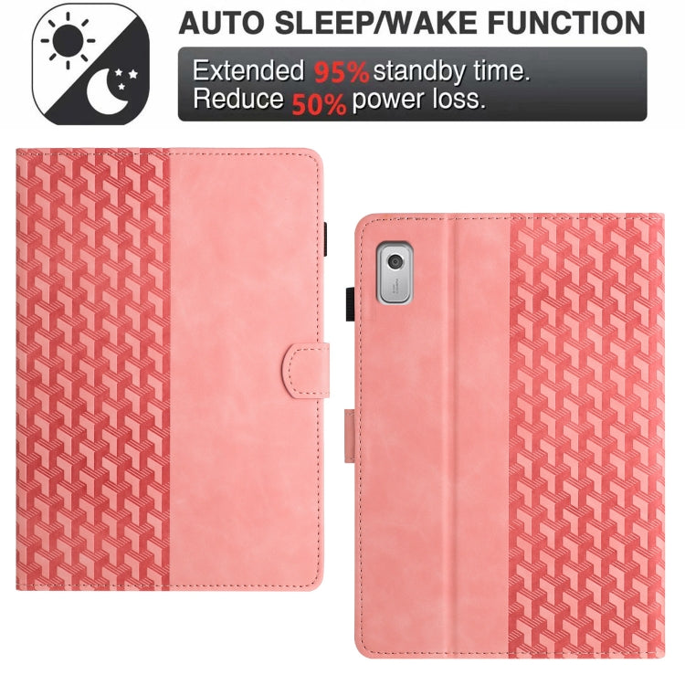 For Lenovo Tab M9 Building Blocks Embossed Leather Smart Tablet Case
