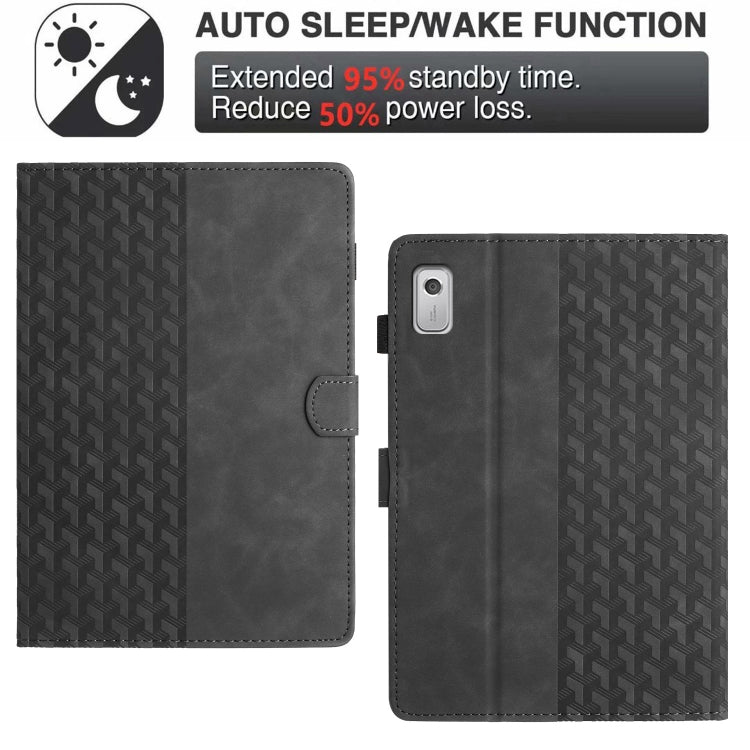 For Lenovo Tab M9 Building Blocks Embossed Leather Smart Tablet Case