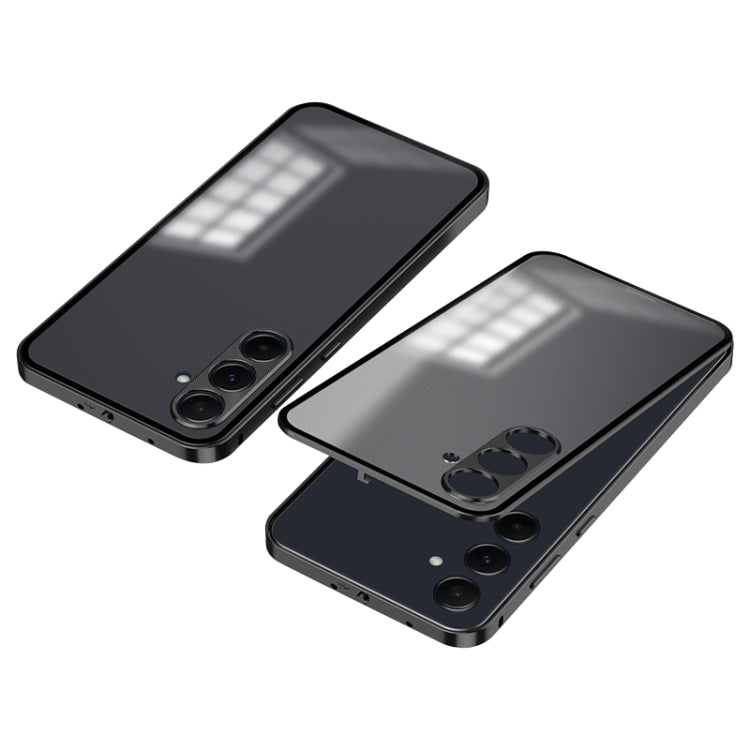For Samsung Galaxy A55 5G Snap Buckle Metal Frame Frosted Phone Case