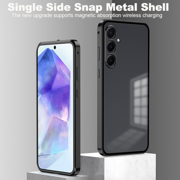 For Samsung Galaxy A25 Snap Buckle Metal Frame Frosted Phone Case
