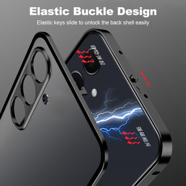 For Samsung Galaxy A25 Snap Buckle Metal Frame Frosted Phone Case