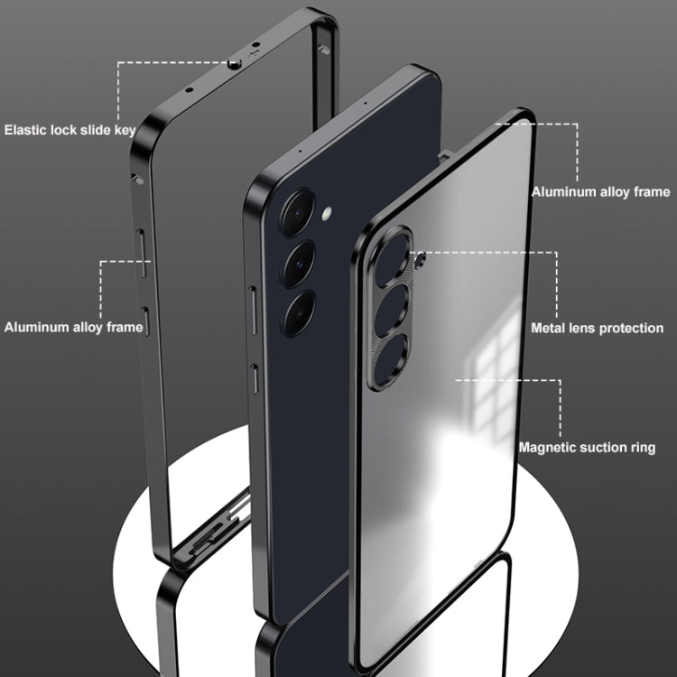 For Samsung Galaxy A25 Snap Buckle Metal Frame Frosted Phone Case