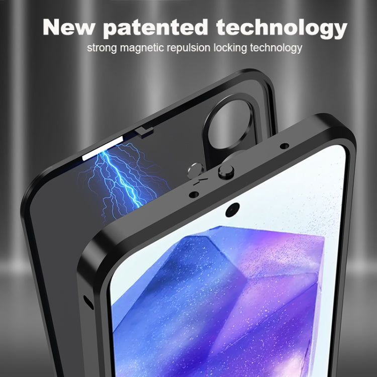 For Samsung Galaxy A25 Snap Buckle Metal Frame Frosted Phone Case