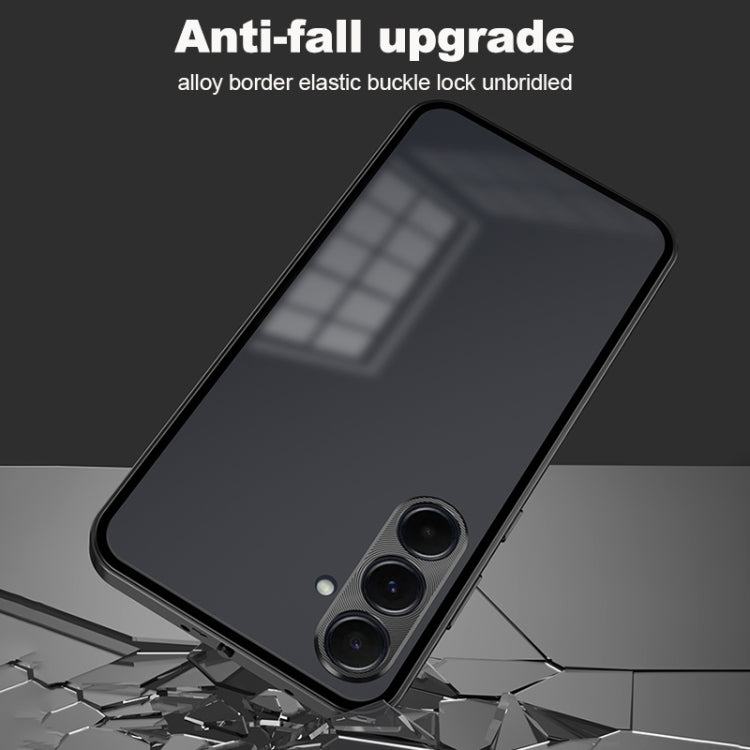For Samsung Galaxy A25 Snap Buckle Metal Frame Frosted Phone Case