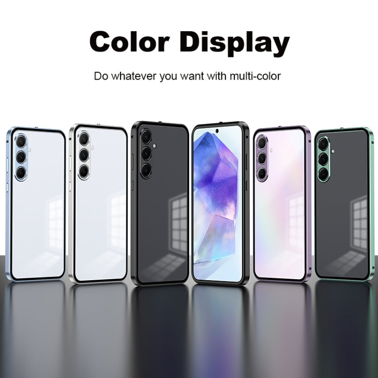 For Samsung Galaxy A25 Snap Buckle Metal Frame Frosted Phone Case